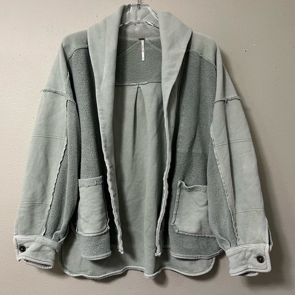 Free People Jordan Reverse Fleece Oversized Shacket size XS - Picture 9 of 14